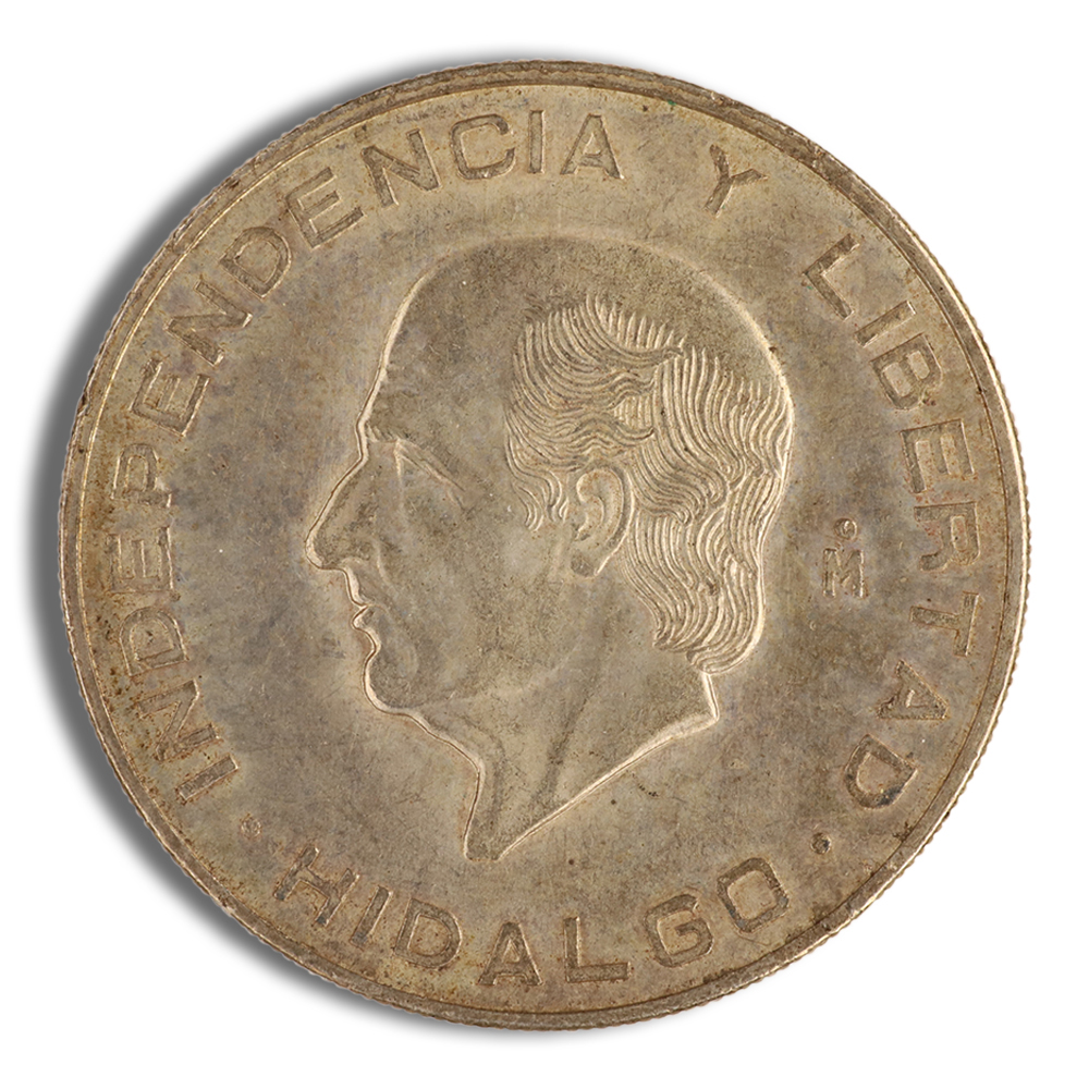 1955-1956 Mexico Silver 10 Pesos (Hidalgo) - XF+