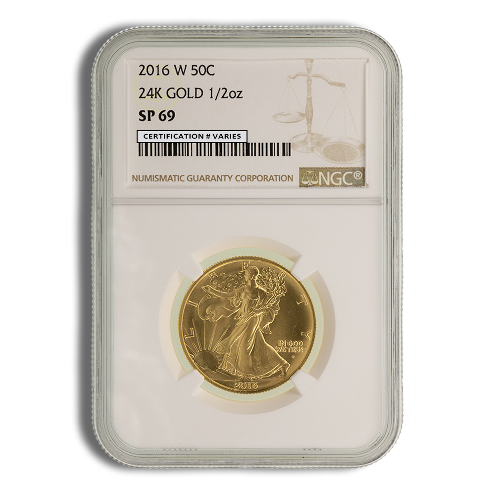 2016-W 1/2 Oz Gold Walking Liberty Centennial - NGC SP69