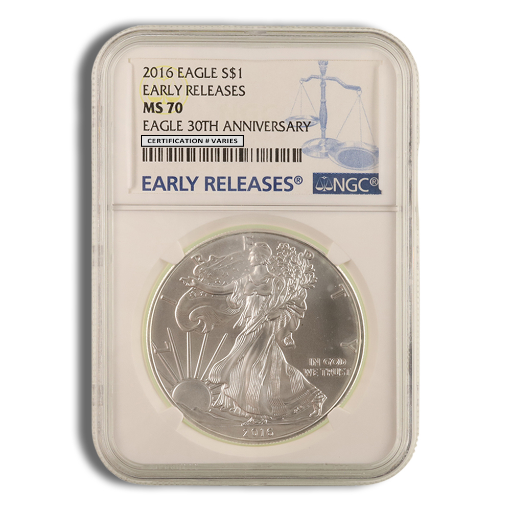 2016 Silver American Eagle - NGC MS70 (Early Releases)