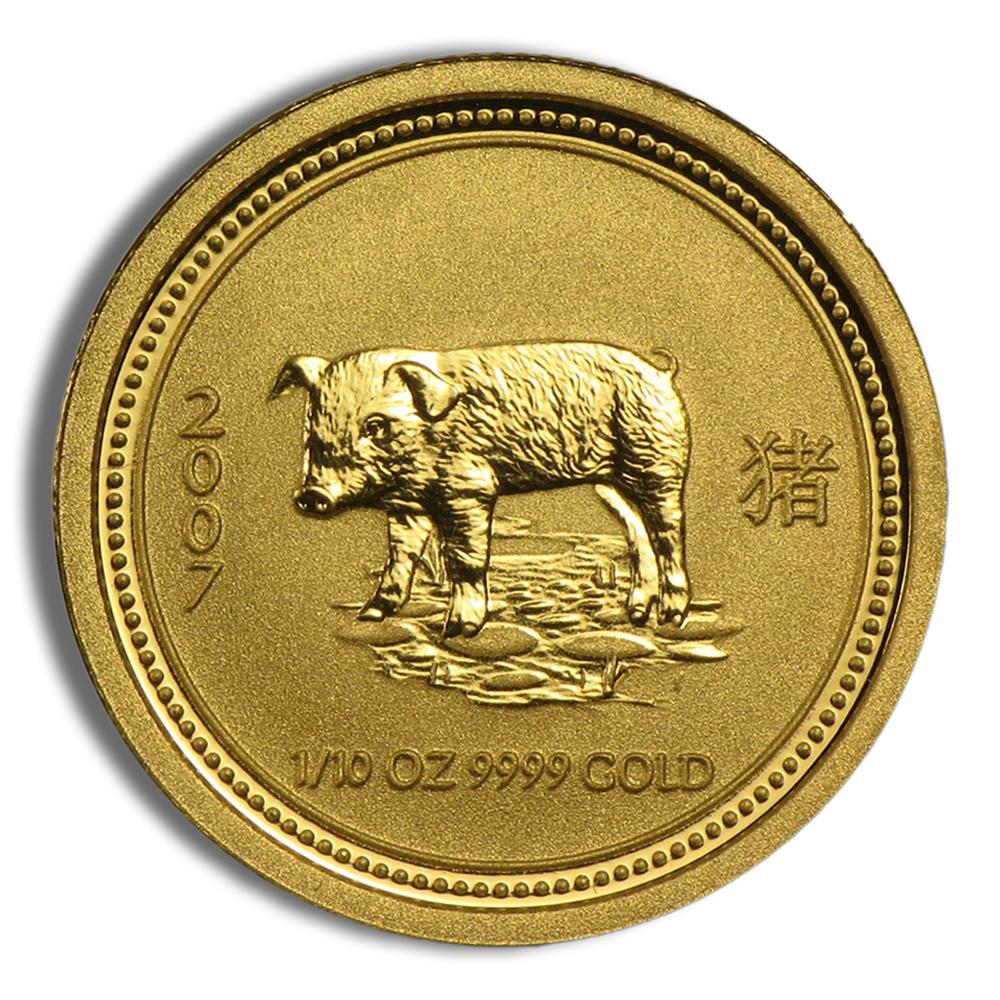 2007 1/10 Oz Australia Gold Lunar Pig (Series I) - BU