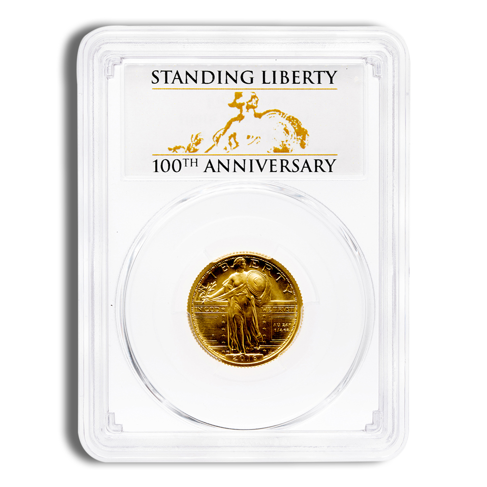 2016-W 1/4 Oz Gold Standing Liberty Centennial - PCGS SP70