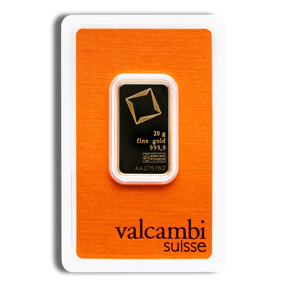 20 Gram Gold Bar - Valcambi (In Assay Card)