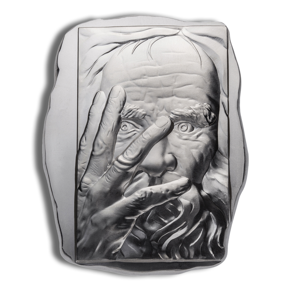 10 Oz Silver Bar - Argentia Sculpture - Thinking Man