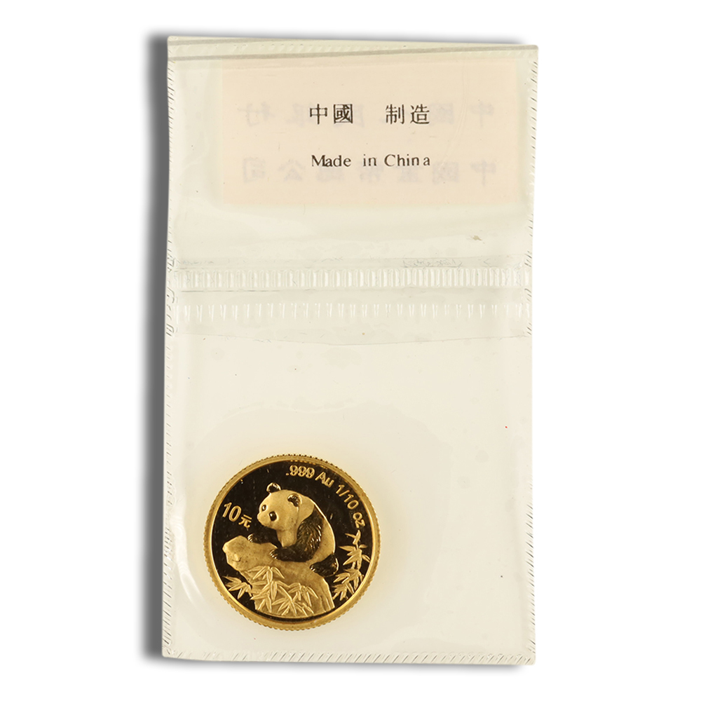 1/10 Oz China Gold Panda - BU (Random Year, Sealed Packaging)