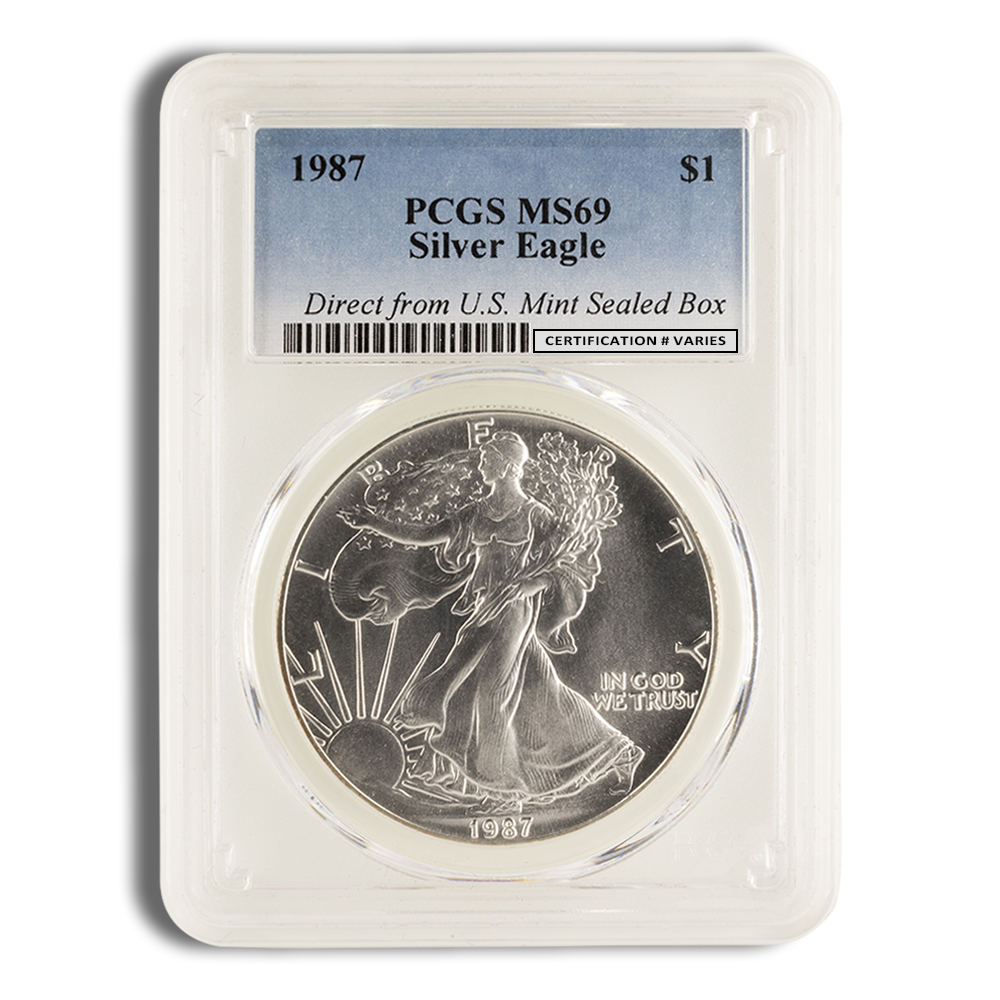 1987 Silver American Eagle - PCGS MS69