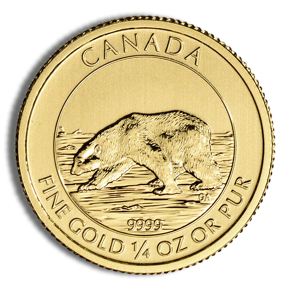 2013 1/4 Oz Canadian Polar Bear Gold Coin - BU