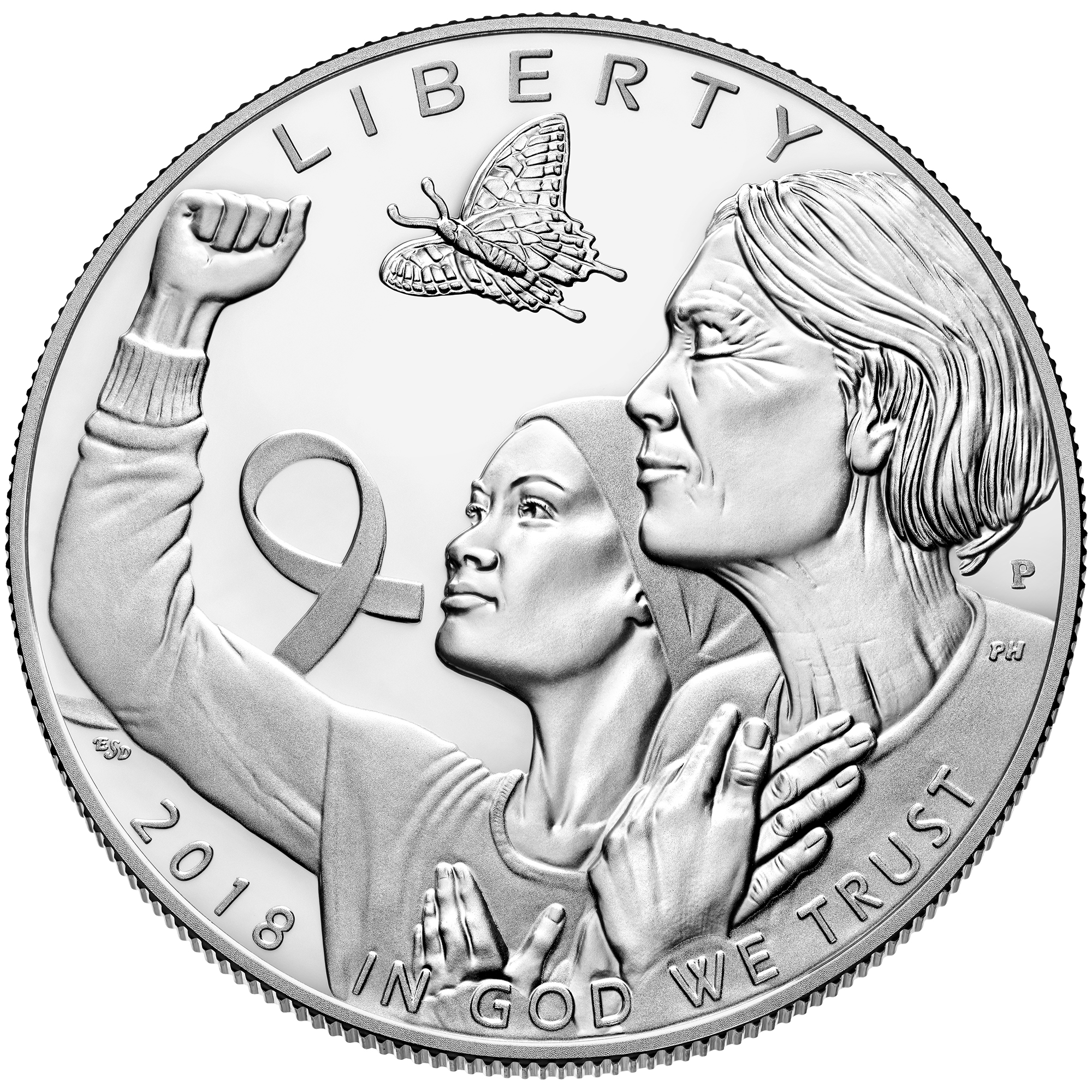 2018-P $1 Breast Cancer Awareness Silver Commemorative Proof - BU