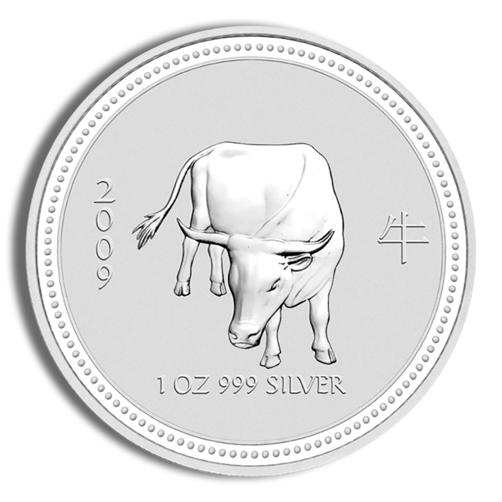 2009 1 Oz Australia Silver Lunar Ox (Series I) - BU