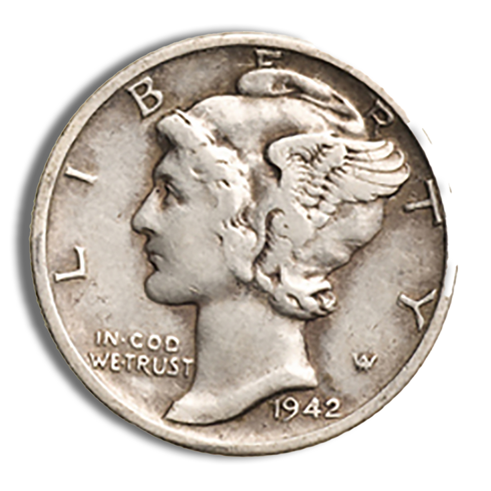 90% Silver Mercury Dimes - $1 Face Value