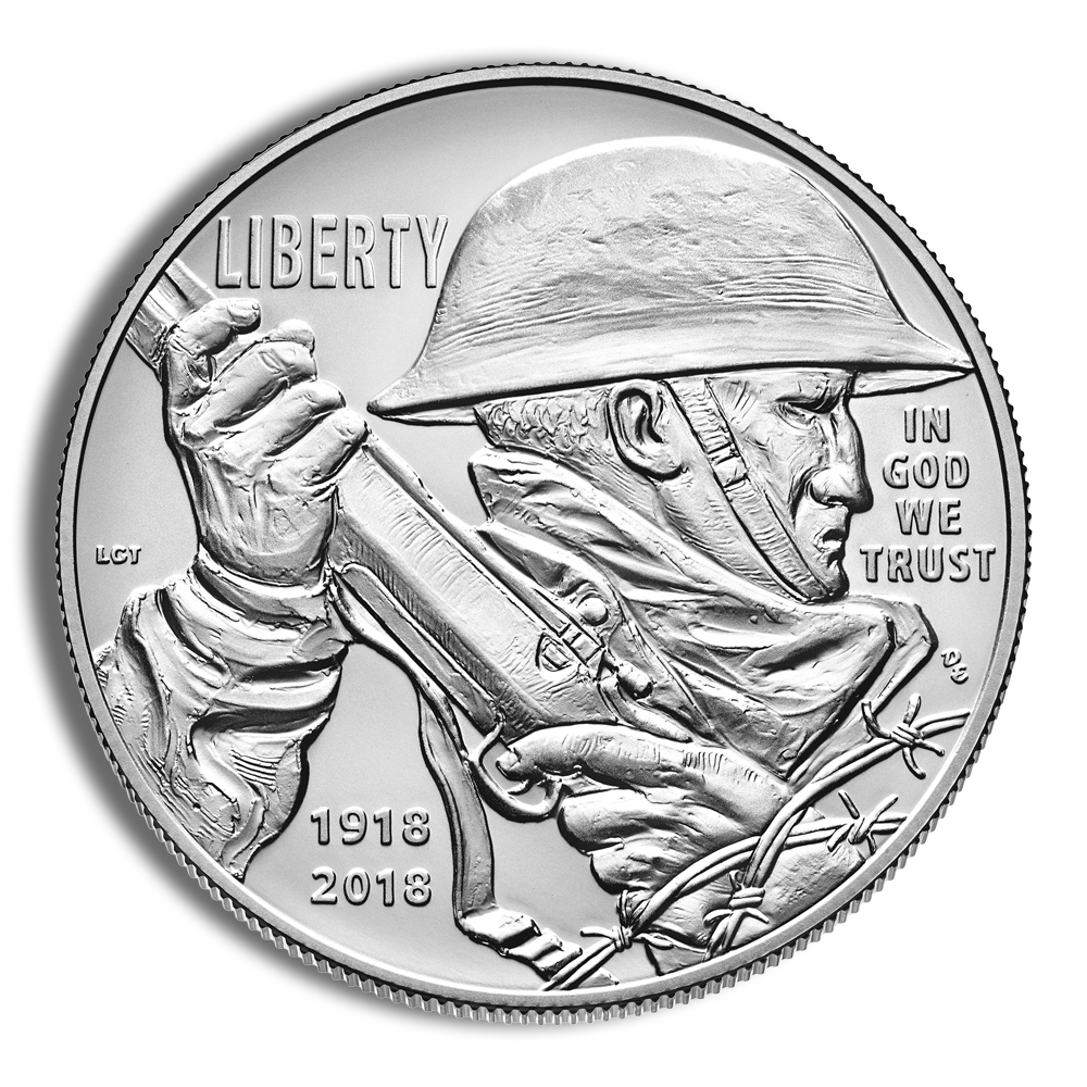 2018-P $1 World War I Centennial Silver Commemorative - BU