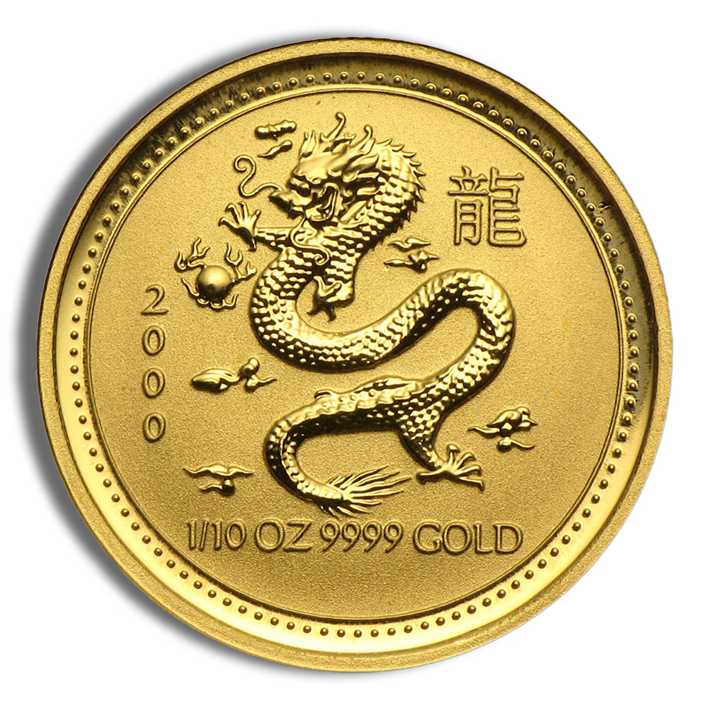 2000 1/10 Oz Australia Gold Lunar Dragon (Series I) - BU