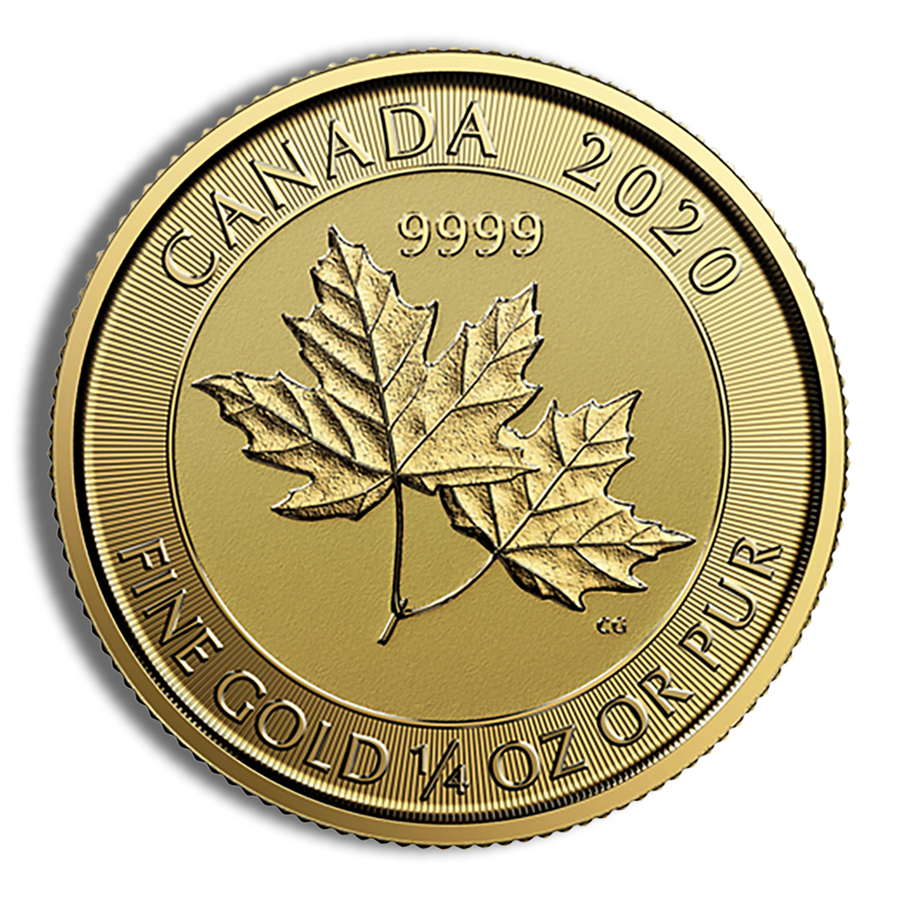 1/4 Oz Gold Twin Maple Leaf - BU (Random Year)