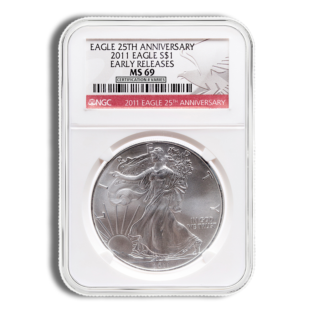 2011 Silver American Eagle - NGC MS69 (Early Releases)