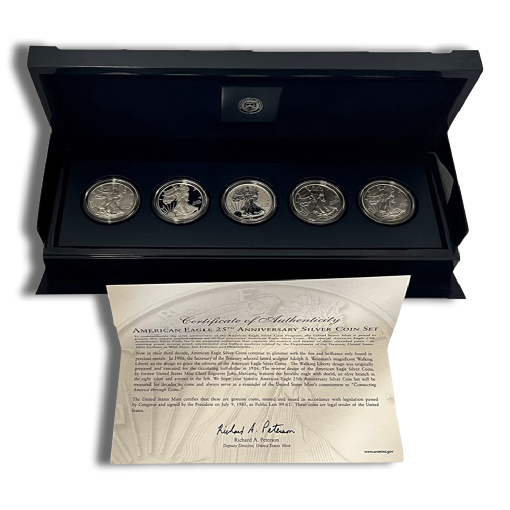 2011 American Silver American Eagle 5 Coin Anniversary Set - BU (with Box and COA)