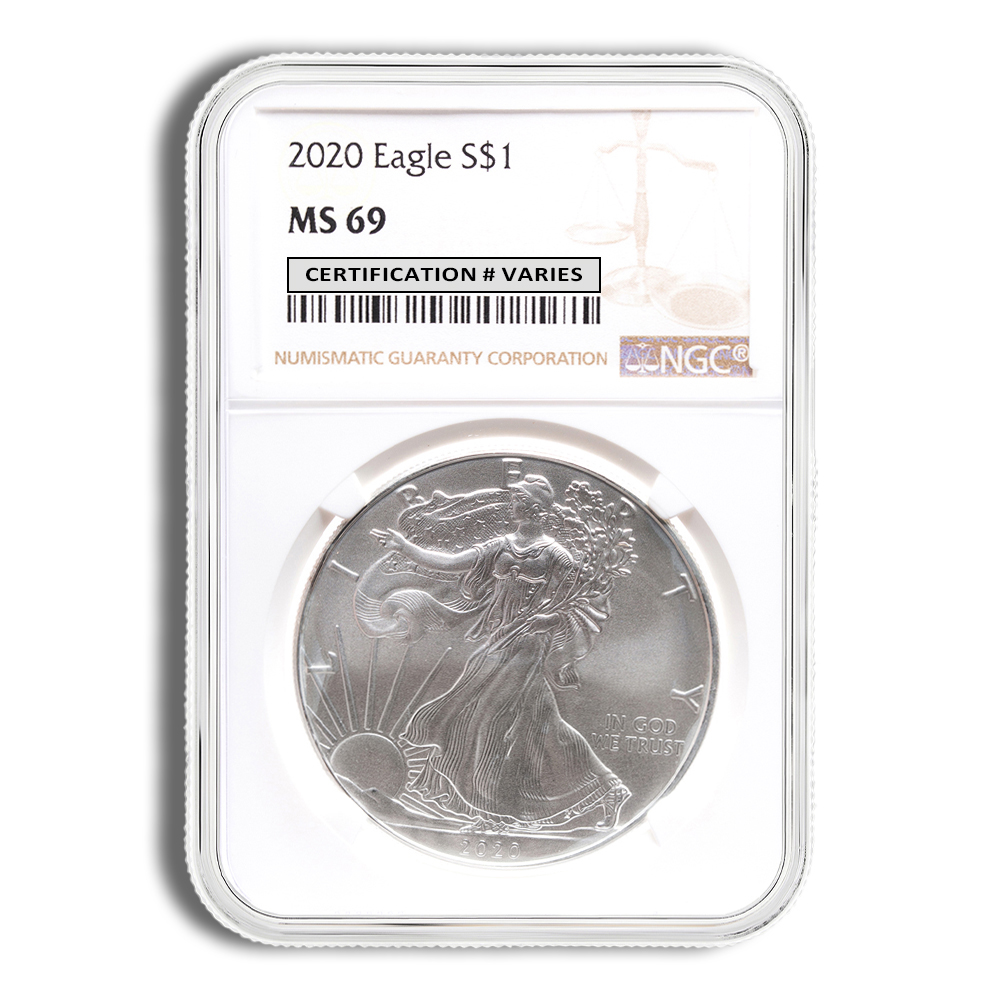 2020 Silver American Eagle - NGC MS69