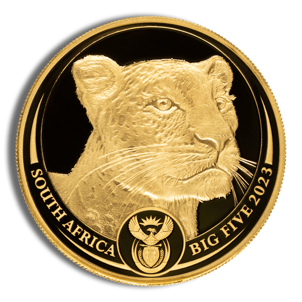 2023 1 Oz Gold South Africa Big 5 Leopard Proof Coin - BU (with Box and COA)