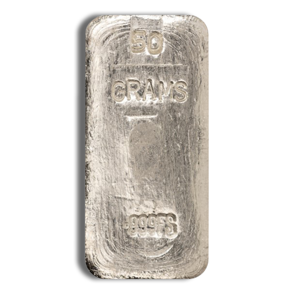 50 Gram Silver Bar (Random Brand)