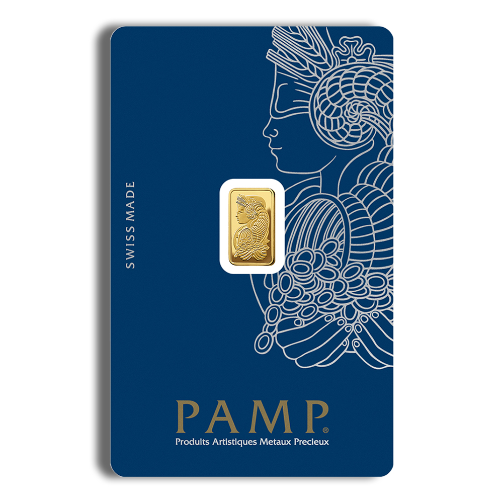 1 Gram Gold Bar - PAMP Suisse Lady Fortuna (In Assay Card)