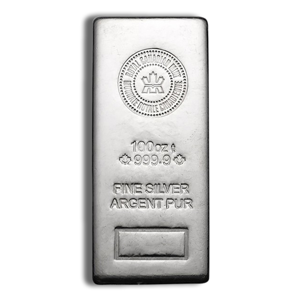 100 Oz Silver Bar - Royal Canadian Mint RCM