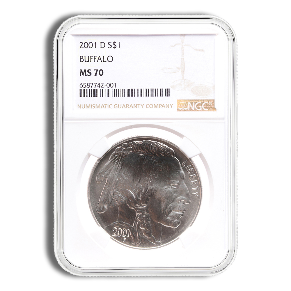 2001-D $1 Silver Buffalo Commemorative - NGC MS70 