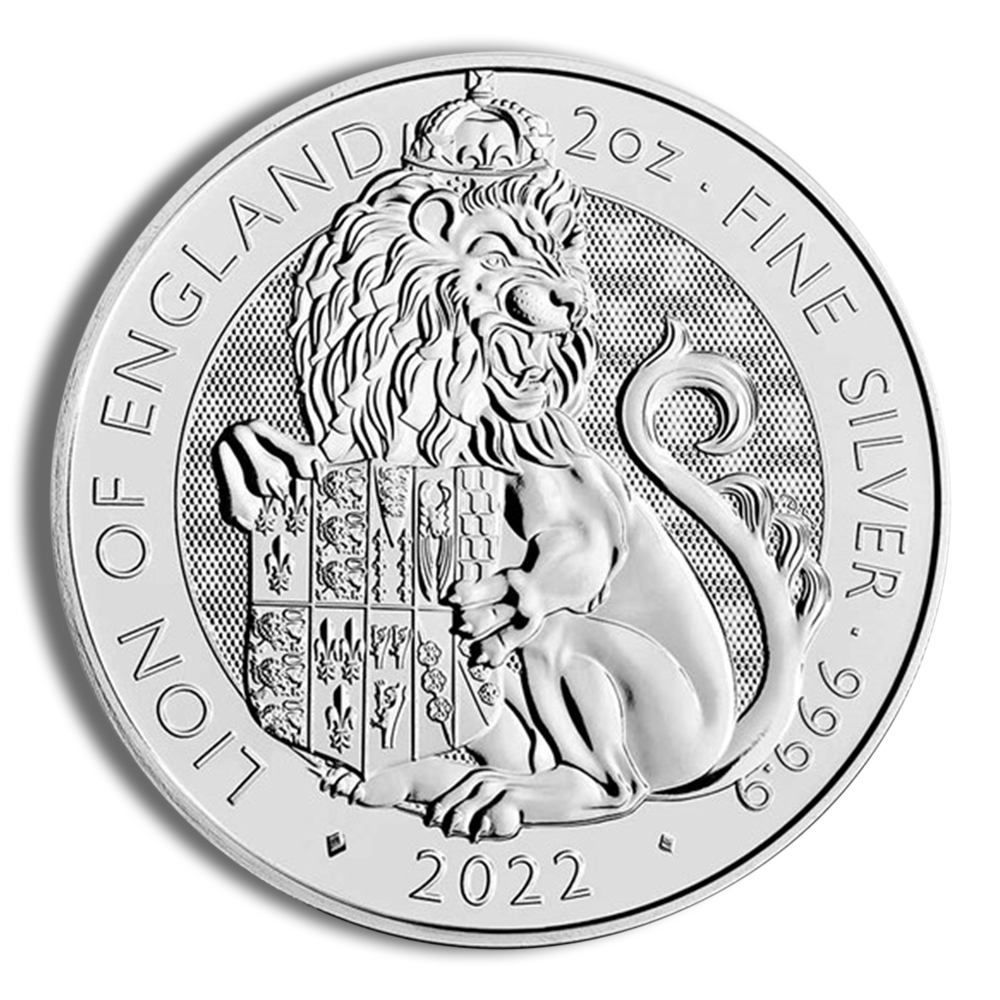 2022 2 Oz Silver Great Britain Tudor Beasts (Lion of England) - BU