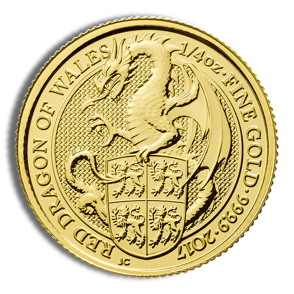 2017 1/4 Oz Great Britain Queen's Beast Gold Coin (Dragon) - BU