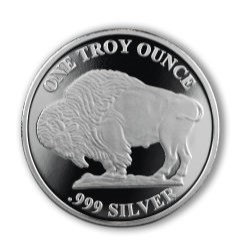 1 Oz Silver Round - Asahi Refining Buffalo