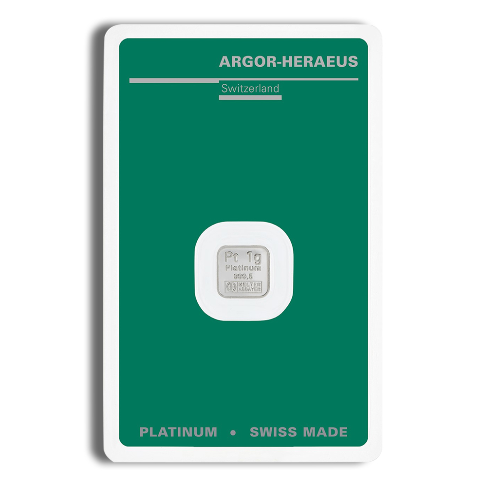 1 Gram Platinum Bar - Argor-Heraeus (In Assay Card)