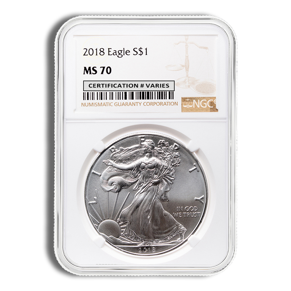 2018 Silver American Eagle - NGC MS70