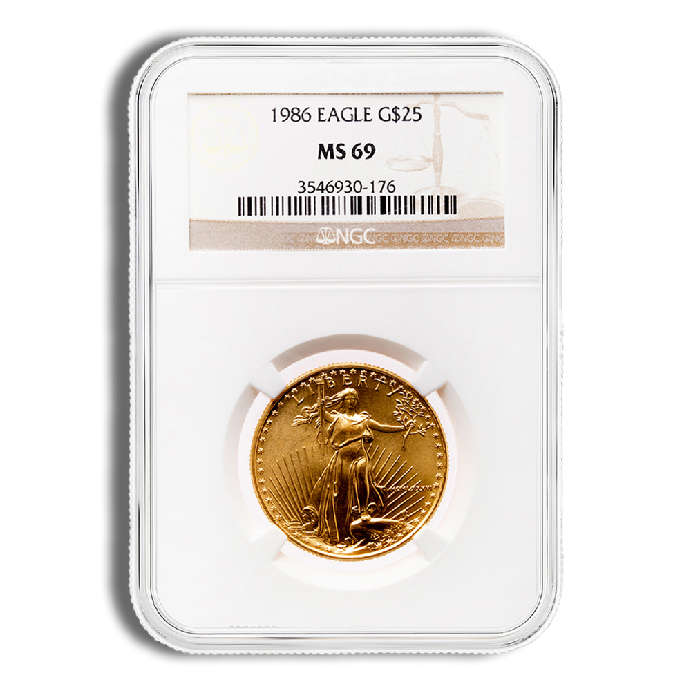 1986 1/2 Oz Gold American Eagle - NGC MS69