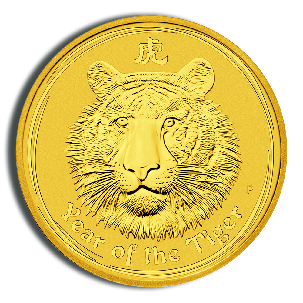 2010 1/10 Oz Australia Gold Lunar Tiger (Series II) - BU