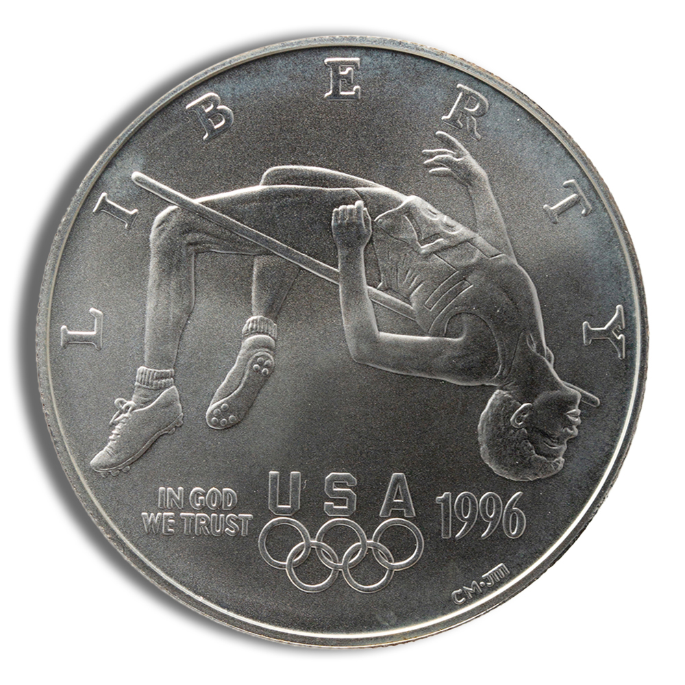 1996-D $1 High Jump Silver Commemorative - BU