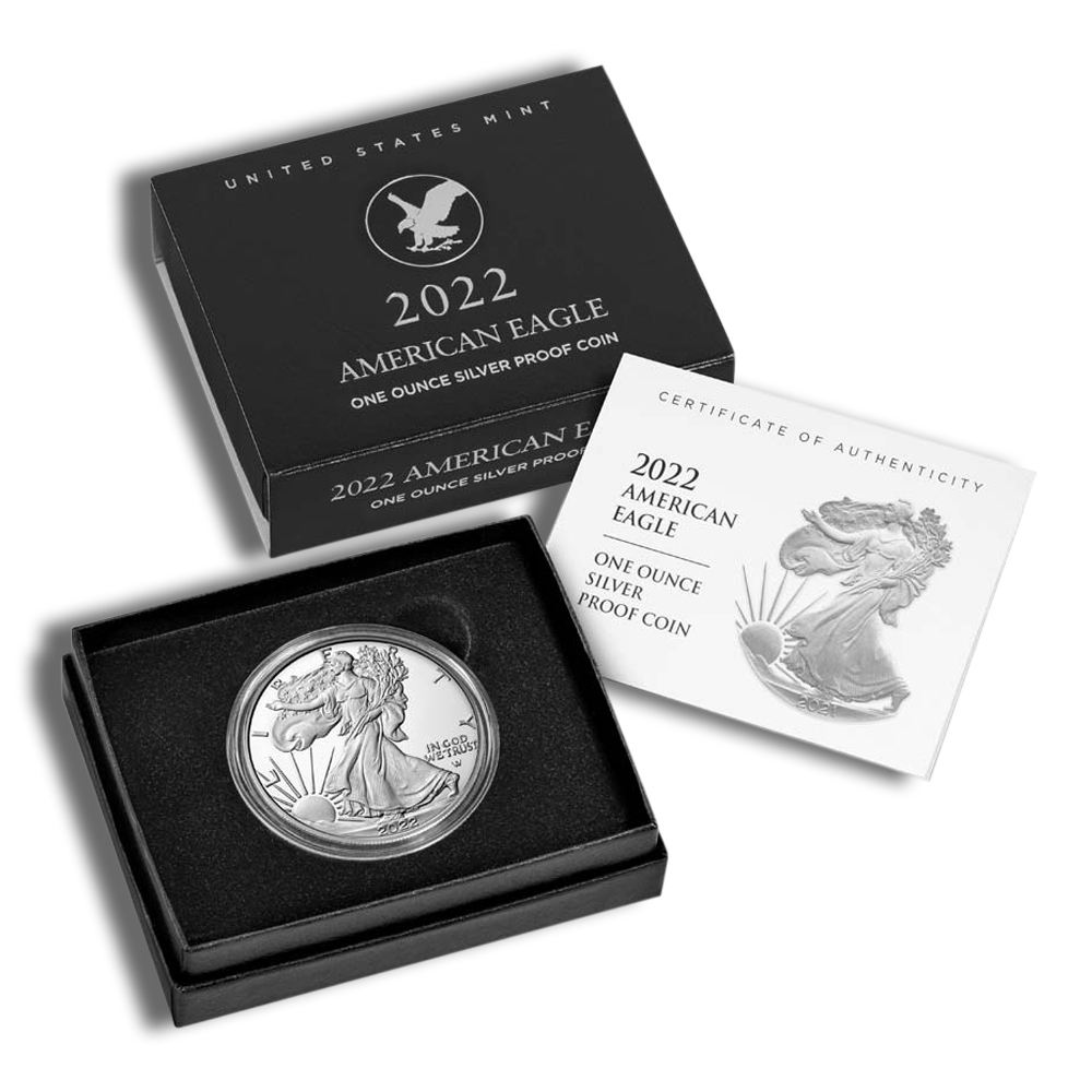 2022-W Proof Silver American Eagle - BU (with Box and COA)