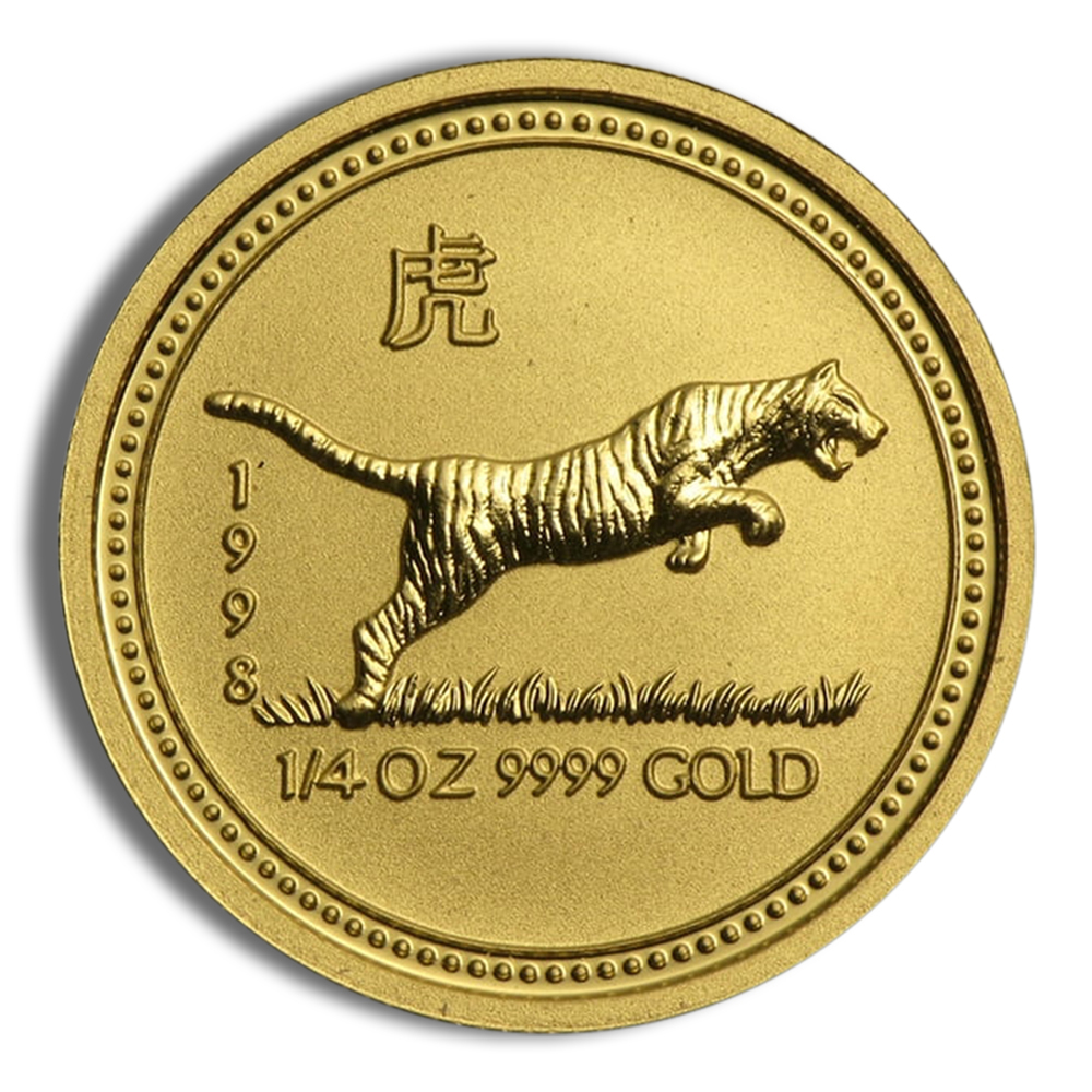 1998 1/4 Oz Australia Gold Lunar Tiger (Series I) - BU