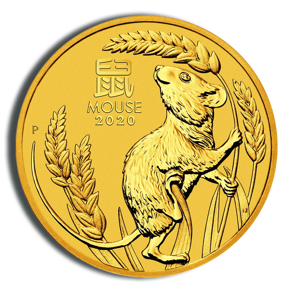 2020 2 Oz Australia Gold Lunar Mouse (Series III) - BU