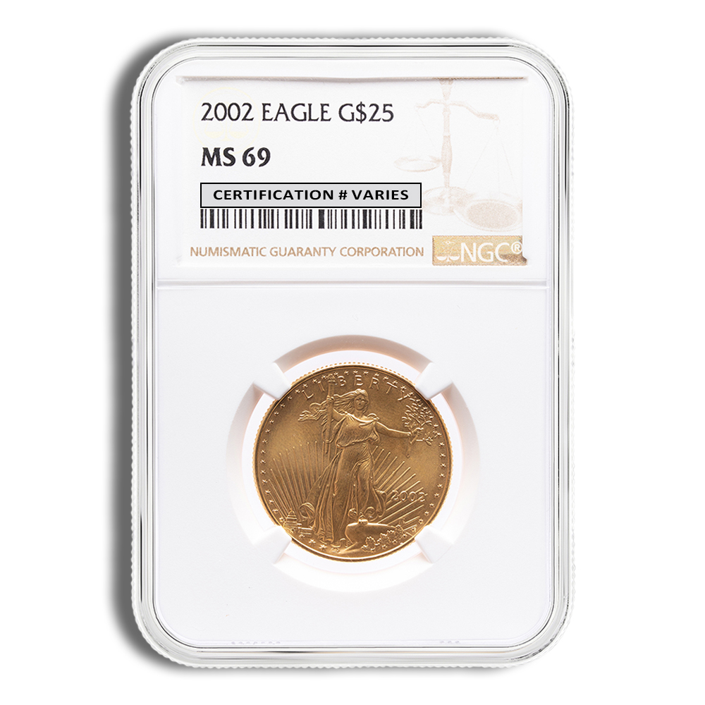 2002 1/2 Oz Gold American Eagle - NGC MS69