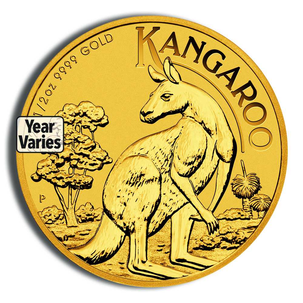 1/2 Oz Australia Kangaroo Gold Coin - BU (Random Year)