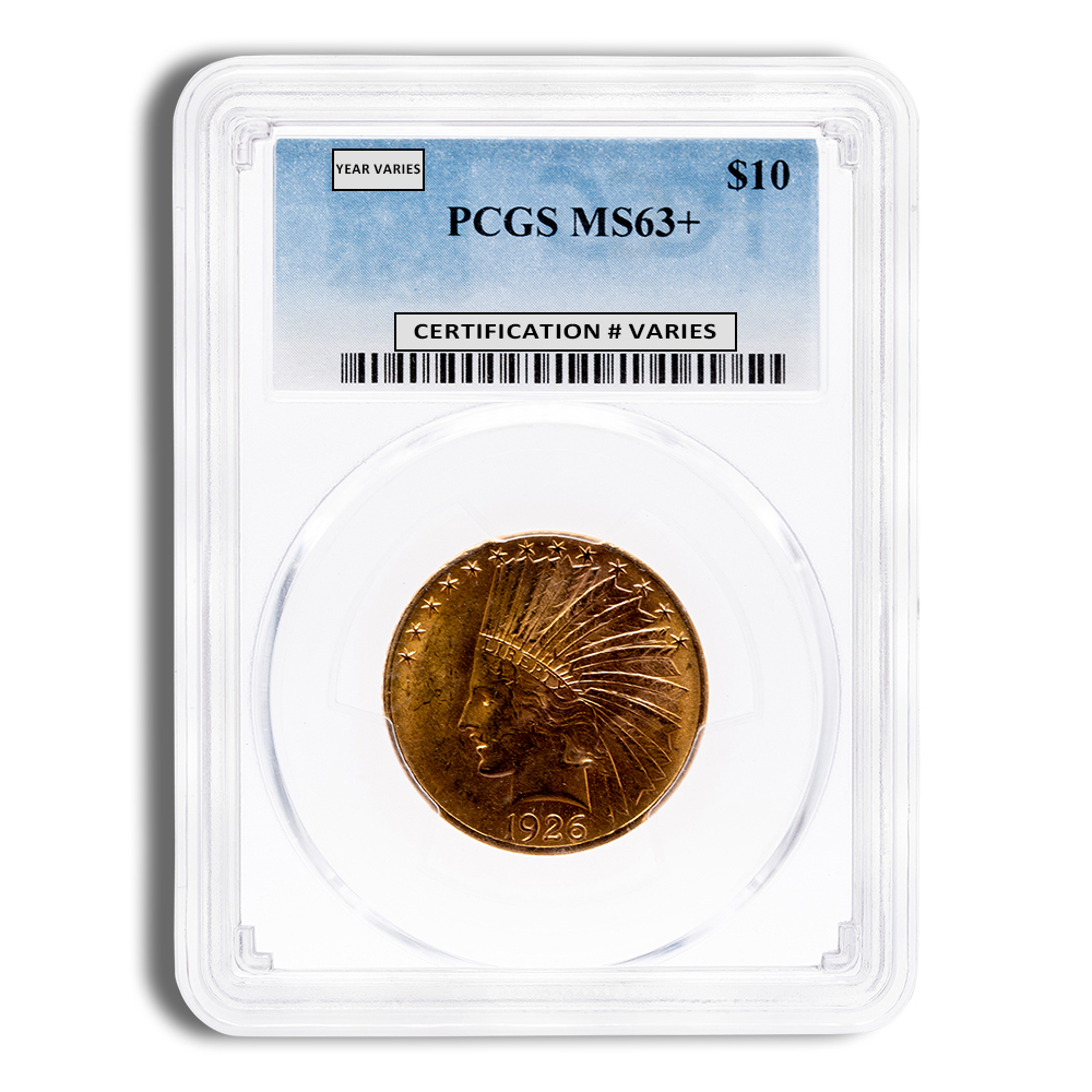 $10 Gold Indian Eagle - PCGS MS63 (Random Year)