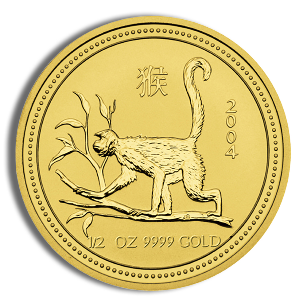 2004 1/2 Oz Australia Gold Lunar Monkey (Series I) - BU