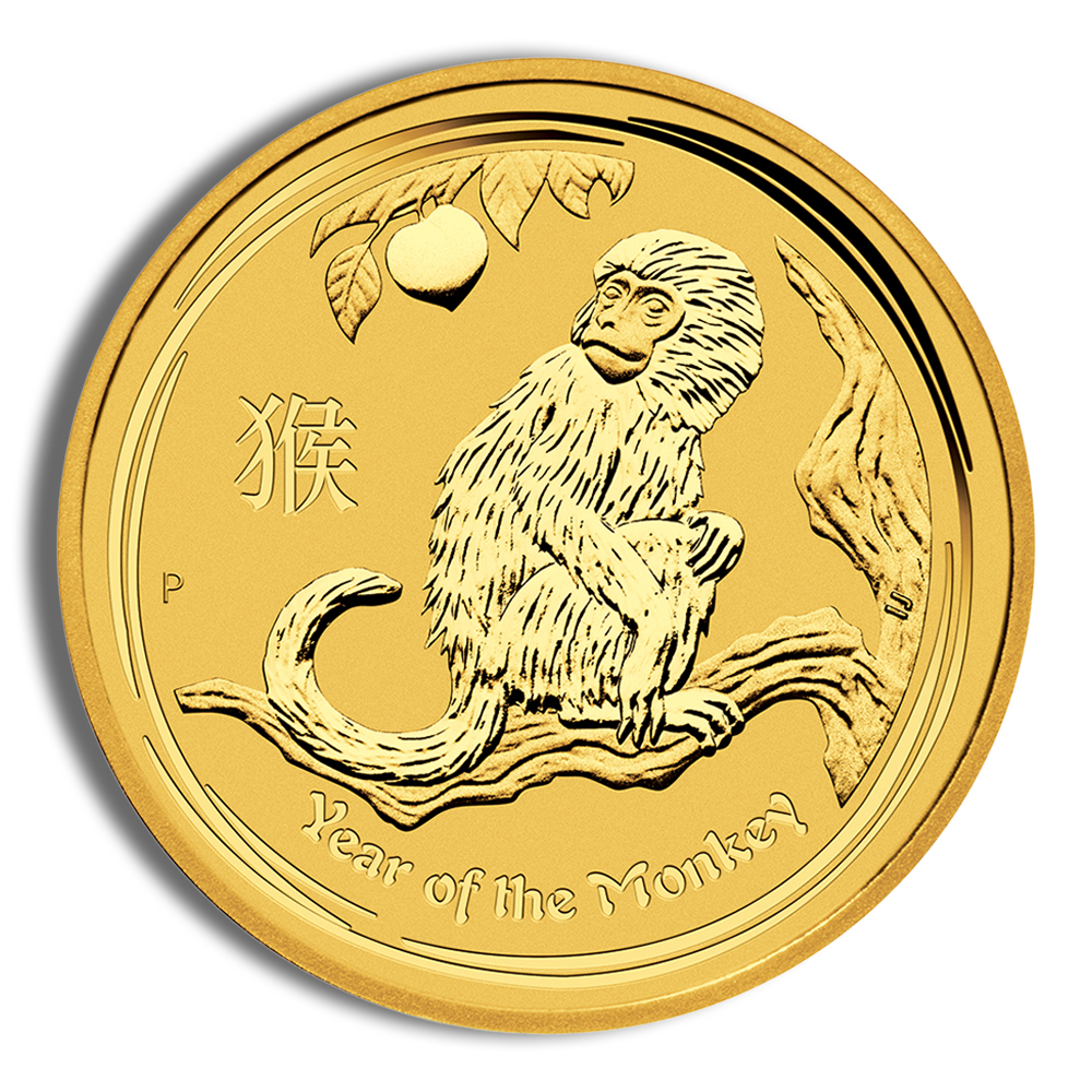 2016 1 Oz Australia Gold Lunar Monkey (Series II) - BU