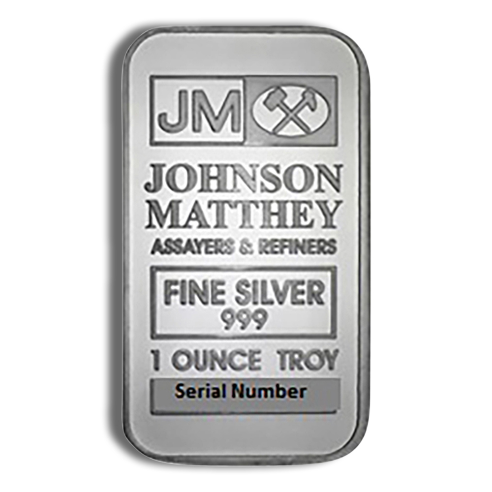 1 Oz Silver Bar - Johnson Matthey JM