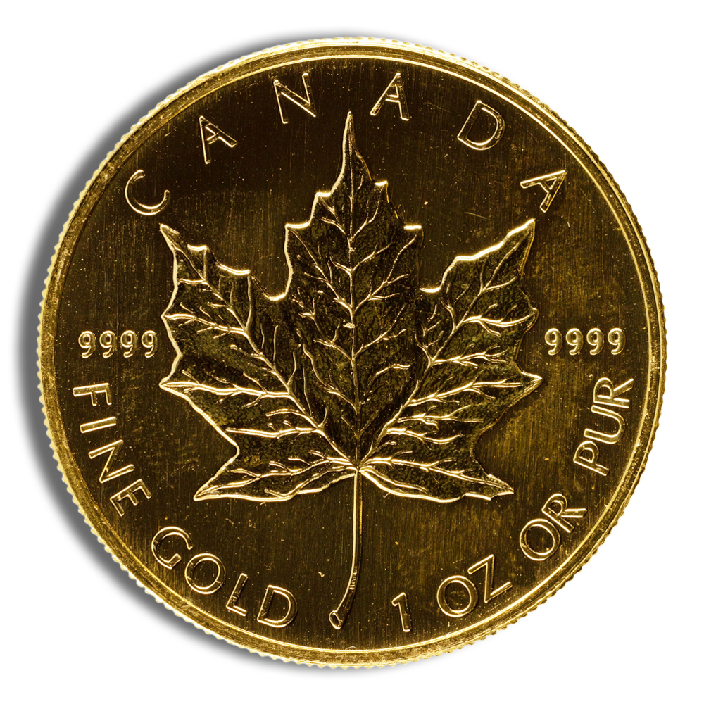 1 Oz Gold Canadian Maple Leaf (Random Year, Imperfect Condition)