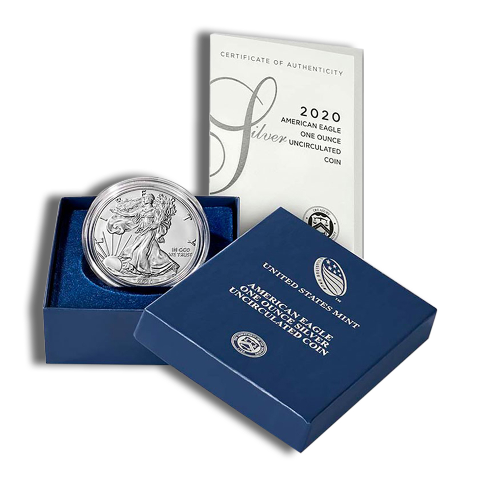 2020-W Burnished Silver American Eagle - BU (with Box and COA)