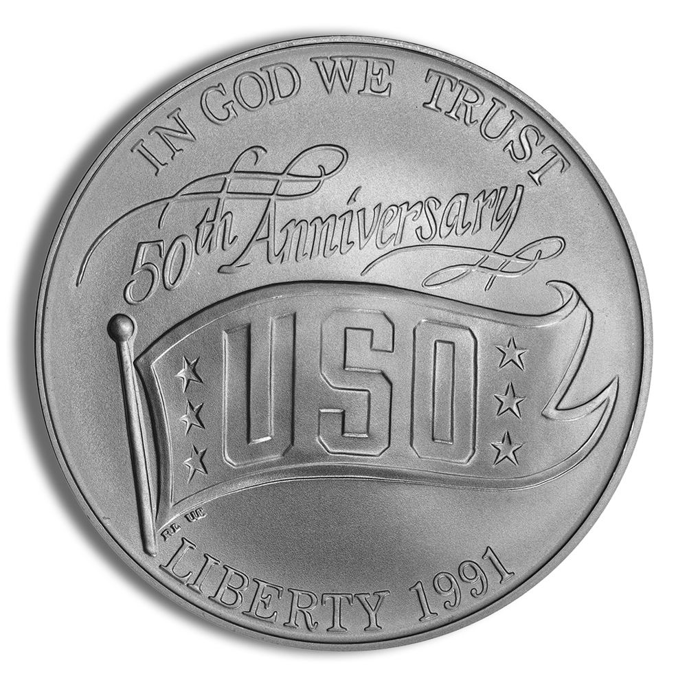 1991-D $1 USO Silver Commemorative - BU