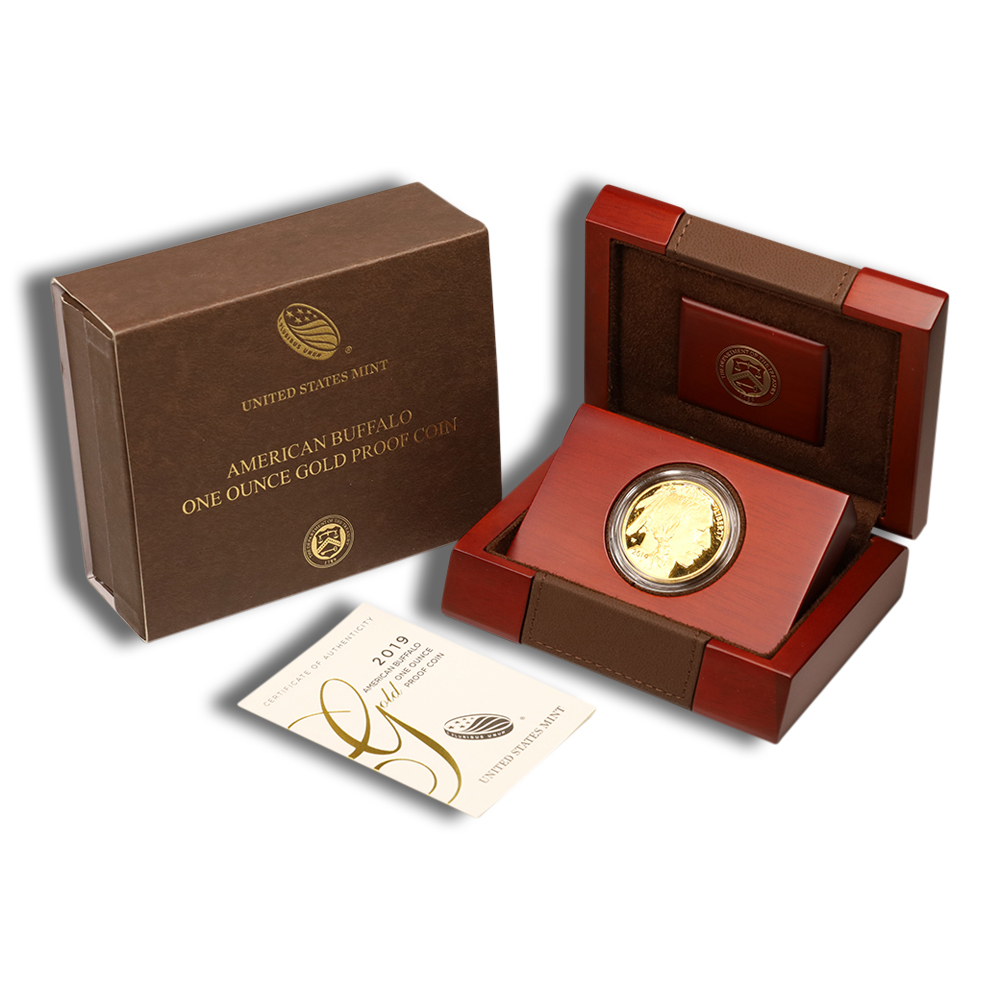 2019-W 1 Oz Proof Gold American Buffalo - BU (with Box and COA)