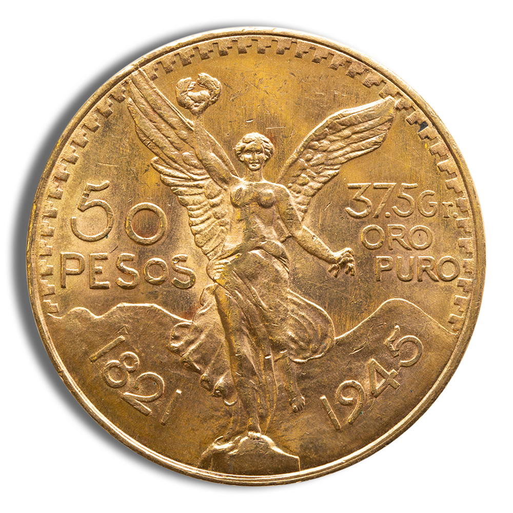 1943 Mexico Gold 50 Peso - BU