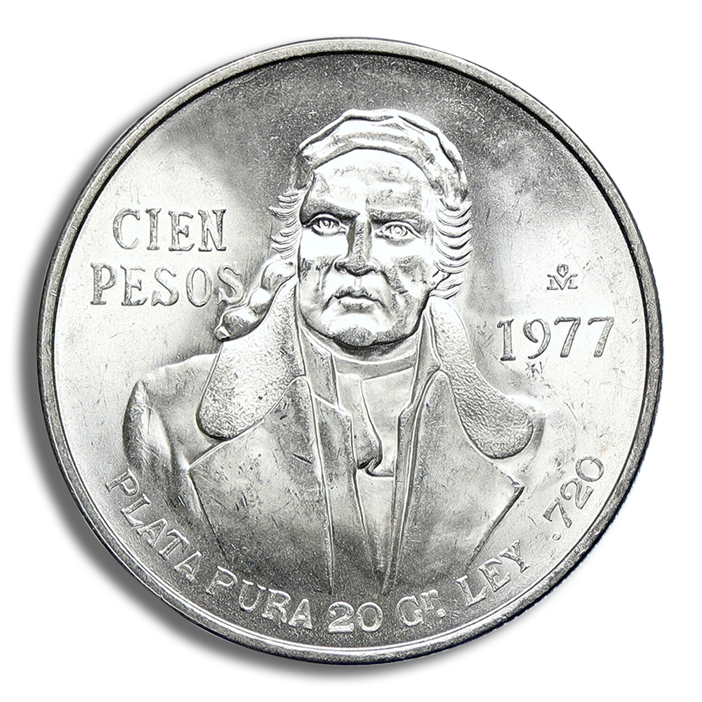 1977-1979 Mexico Silver Cien Pesos - XF+ Condition