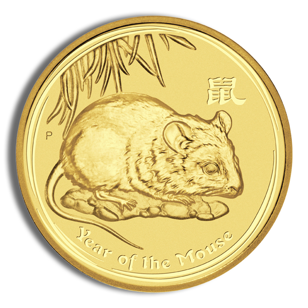 2008 2 Oz Australia Gold Lunar Mouse (Series II) - BU