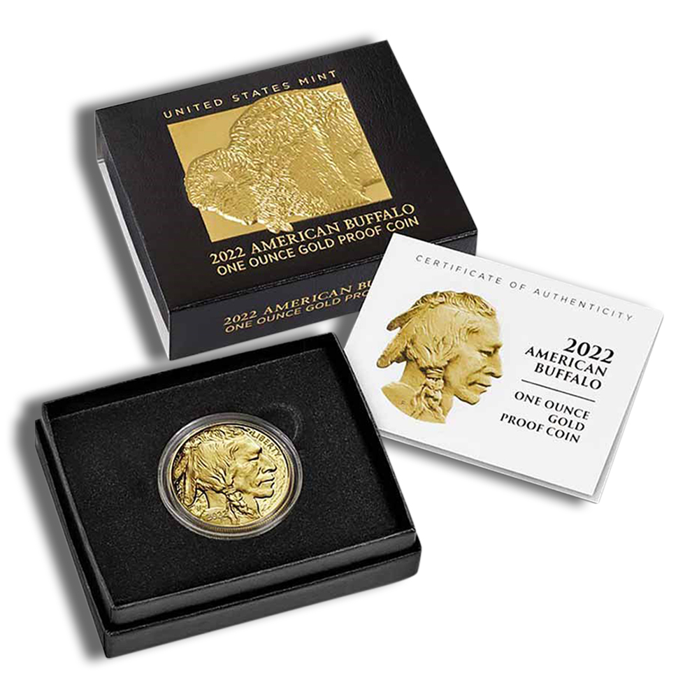 2022-W 1 Oz Proof Gold American Buffalo - BU (with Box and COA)