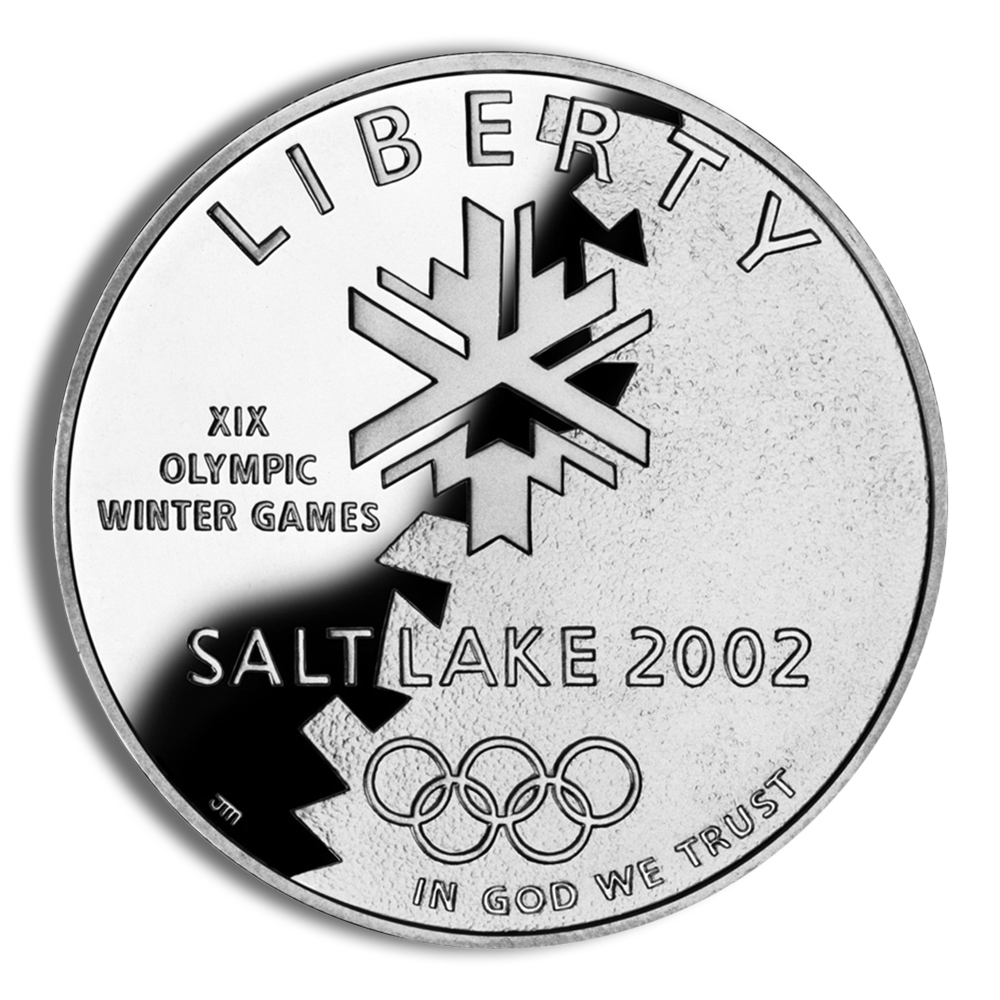 2002-P $1 SLC Winter Olympics Silver Commemorative Proof - BU